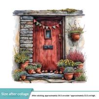 2D Window Scenery Wall Stickers PVC Self Adhesive 1pc Ideal for Rental Friendly Home Updates A5 beige