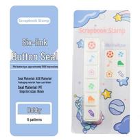 Capybara Push-Type Six-in-One Photosensitive Planner Stamp - Cute Work Mood Design white