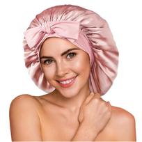 Custom 100% Mulberry Silk Bonnets with 3D Embroidery logo Silk Elastic Long Silk Hair Bonnet for Sleeping (Leopard print,Custom Size) leopardo rašto spalva