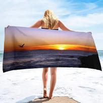 Seagull Beach Towel,Microfiber Beach Towel Fast Drying,Sand Free Beach Towel Super Lightweight Towels For Swimming Pool,Camping 100X50 cm(39X20in) gray