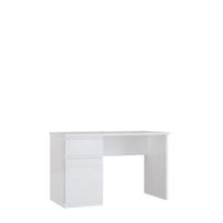 Rašomasis stalas LQXB211L-C87, 120x60x75.3 cm, baltas/blizgus