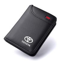 Vyriška piniginė Odinė piniginės laikiklis su automobilio logotipu Toyota Camry Auris Corolla Yaris Aygo RAV4 Prius CHR Hilux Avensis Land Cruiser OH9 gray