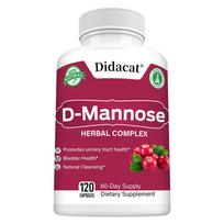 D‑Mannose Herbal Complex Dietary Supplement Capsules, 120 Vegetable Capsules, Cranberry Hibiscus Blend 120 Capsules