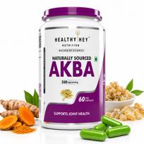 HealthyHey Nutrition AKBA su 85% bosvelijos rūgšties ir kurkumino - 100% natūralus - Maisto papildas sąnarių sveikatai-60 daržovių kapsulių Acetil-keto-beta-bosvelijos