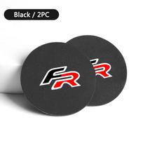 2pcs Car Coasters Anti-Slip Pad Water Cup Holder Slot Pad For Seat FR Leon Mk3 Ibiza 6J Tarraco Arona Ateca Interior Accessories black