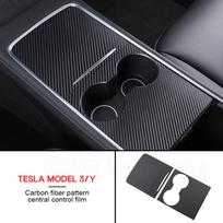 Car Center Console Cover Protector Carbon Fibe Central Control Panel Sticker For Tesla Model 3 Model Y  2022 2023 Carbon Fiber gray