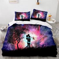 Kiss On The Lips Bedding Sets Duvet Cover Set 2/3Pcs Couple Style Love Queen Comforter SetValentine'S Day Gift Bed Set Double EU Single(135*200cm)3pcs white