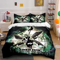 Linkin Park Hybrid Theory Bedding Bedding Duvet Cover Set Duvet Cover Pillowcases  (1*Duvet Cover 2*Pillowcases, without duvet insert) 135x200cm black