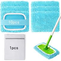 10 vnt. Šenilo grindų šluostės Swiffer šluotai Mėlynos 11,5 x 25,4 cm white