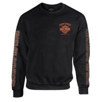 Harley-Davidson Vyriškas ilgomis rankovėmis džemperis su erelio ir stūmoklio dizainu, poliesterio ir medvilnės mišinys XL black