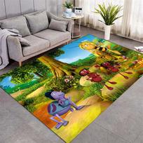 Maya The Bee Forest Scene Cartoon Print Area Rug Non‑Slip Floor Mat Animated Home Bedroom Decor 40x60cm( 15x23in ) black
