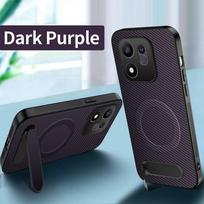 Honor 600 Smart Carbon Fiber Leather Texture Stand Case with Full Lens Coverage and MagSafe Compatibility Honor 600 Smart pilka