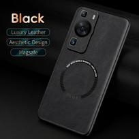 For Huawei P60 Classic Leather Wireless Charging For Magsafe Magnetic Case For Huawei P60 Pro P60Pro Soft Back Cover Huawei P60 raudona