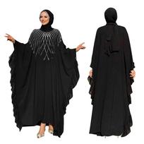 XQY500402 Middle East Women's Clothing, Fashion Hot Diamond Casual Loose Dubai Summer New Dress S juoda