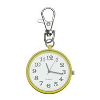 for Nurse Nurse Watches Women Unisex Quartz Pocket Watch Minimalist Ultra Thin Open Face Key Buckle geltona