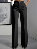 Women's Fashion Casual Wide-Leg Straight-Cut Suit - New Style High Waist Draped Style Versatile Overalls S juoda