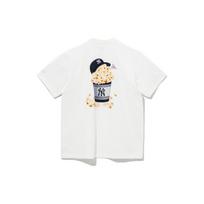 New Era X MLB New York Yankees Logo Print Round Neck Summer American Short Sleeve T-Shirt Unisex T-Shirt White 13697649 XXL beige