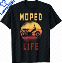 Vintage Moped Life Retro Moped Mokick Driver Tshirt Gifts For Unisex Custom Printed Graphic T Shirts Funny Shirt 4XL yellow