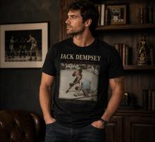 Jack Dempsey T-Shirt Toledo 1919, Giant Killer Vintage Boxing Photo Tee, Colorized Training Camp Shirt, Manassa Mauler Boxing History Gift XL black