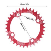 FMFXTR Bike Narrow Wide Chainring Bicycle 104 BCD 34T Round Single Chainring for Mountain Bicycle Road BikeRed red