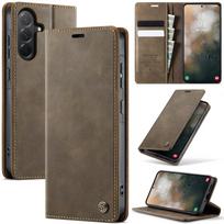 Magnetinis odinis piniginė kortelių apverčiamas dėklas, skirtas Samsung Galaxy A56 A36 A26 A16 A17 A55 A35 A25 A54 A34 A33 A15 5G A14 A53 A50 A52 Galaxy A23 violetinė