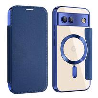 Prabangus odinis piniginė kortelių laikiklis magnetinis skaidrus telefono dėklas Google Pixel 9 10 Pro XL 10Pro 9Pro 9A 8A 7A dengtas flip dangtelis For Pixel 10 Pro