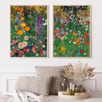 Gustav Klimt Farm Garden Print Gustav Klimt Poster Set Klimt Flowers Floral Wall Decor Wall Art Print Gustav Klimt Wall Decor 60X90CM No Framed black