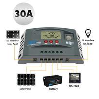 100A MPPT Solar Charge Controller 12V 24V LCD Display 30-100A Battery Intelligent Regulator Max 46V Input Dual USB For Lead-Acid/Lithium, Auto gray