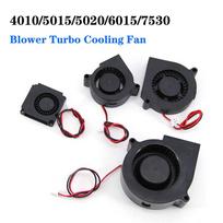 4020 5015 6015 7530 Pūstuvas Turbo Aušinimo Ventiliatorius Bešepetis DC 5V 12V 24V 4cm 5cm 6cm 7cm 3D Spausdintuvui 2 kontaktų laidas Aušintuvas J-galvutė 5020type 12V black