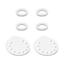Maymom Atsarginės krūties siurblio dalys Medela Harmony rankiniam krūties siurbliui, komplekte yra 4 sandarinimo žiedai ir 2 baltos membranos, neoriginalios white
