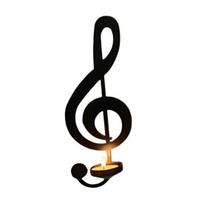 Juodas Muzikos Natos Žvakidė Vintažinis Sieninis Arbatos Žvakidės Laikiklis Muzikinis Simbolis Sienų Dekoras A black