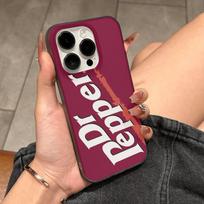 D-Dr Pepper Anime Phone Case For IPhone 17 16 15 14 13 12 11 Corrugated Frosted Soft Cover Anti-Slip iPhone 12 pro brown