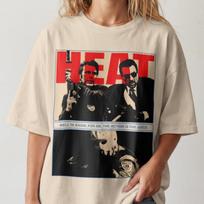 Heat Poster Shirt | Michael Mann Movie T-Shirt, Vintage 90s Action Cinema Tee 140 black