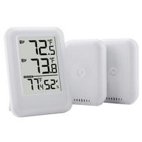 Compact Digital Temperature Humidity Monitor Wall Mountable Wireless Sensor With 24H Data Records And Low Battery Alerts 1 gray