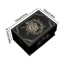 Magnetic Lid Tarot Card Box, Portable Lightweight Storage Organizer for Oracle/Playing Cards, Jewelry Keepsakes, Home Display black