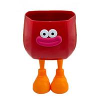 Big Mouth Pen Holder Cartoon DIY Pencil Case Large Capacity Pen Container Students Plastic Fun Desktop Organizer raudona