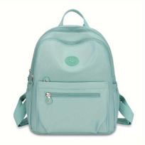 Fashionable Lightweight Nylon Backpack with Multiple Pockets for School and Commuting rožinė