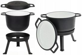 Ketaus katilo emaliuota 12 l 3 viename grilio dangtis MK604