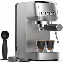 Espresso kavos aparatas 1350W, 1,3 l talpa, nerūdijančio plieno korpusas, pieno putų plakiklis