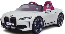 Vaikiška elektromobilio BMW i4 mašina, su nuotoliniu valdymu, EVA ratais, odine sėdyne, ličio jonų baterija