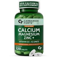 Carbamide Forte Veg Calcium And Vitamin D3 Tablets | Calcium Tablets For Women & Men | Magnesium Zinc Supplement With Vitamin D3 + K2 MK7 To Suppor