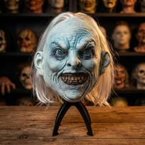 Adult Unisex White Long Hair Scary Ghost Mask Female Apparition Halloween Costume Accessory for Party And Cosplay gray