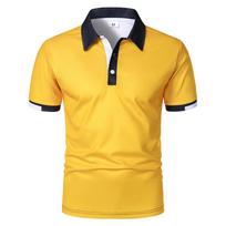 Vasaros vyriški laisvalaikio trumpomis rankovėmis verslo polo marškinėliai Vyriški sportiniai su apykakle golfo polo marškinėliai 100% poliesteris 3XL geltona