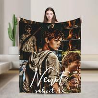 Newt X Thomas Antklodės Kokybiškos Super Minkštos Bėgiko Labirintas Filmo Mesti Antklodę Žiemos Kelionės Lauko Naujovė Lovatiesė Size: 75*100cm, Weight: 230 GSM black