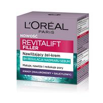 Loreal revitalift filler hydrating gel-cream for face with hyaluronic and salicylic acid - mattifies, hydrates and reduces pores 50ml