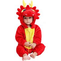 Baby Flannel Warm Animal Design Romper for Infant Toddler 120 raudona