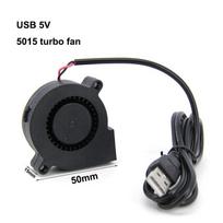 DC 5015 5V 5 voltų USB 5cm turbininis pūstuvo ventiliatorius CPU aušintuvas aušinantis guolis 50x15MM ventiliatorius 3D spausdintuvui 50x50x10mm PC black
