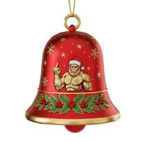 Big Foot Christmas Bell Ornament Metal Bell Christmas Tree Hanging Pendant Holiday Stocking Stuffers Gifts for Big Foot Lovers F red