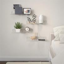 ABBY-Clear Acrylic Floating Shelves 4 Pack, 11.6Inch Wall Mounted Shelves For Bedroom, Bathroom, Living Room, Gaming Room Easy T skaidri