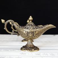 Aladino lempos smilkalinė, raižytas amatas, Klasikinė norų lempa, Stalo sandalmedžio smilkalinė, Namų dekoras ir šventinė dovana 1pc gray